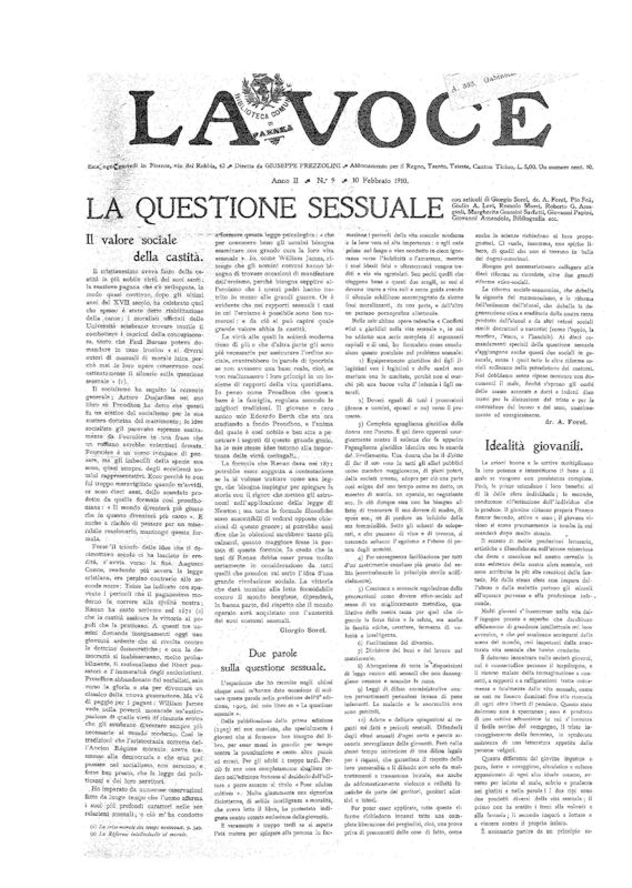La Voce: questione sessusale